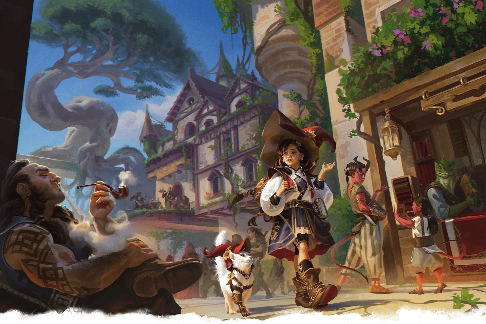 Čaroděj a jeho familier tráví odpoledne nakupováním